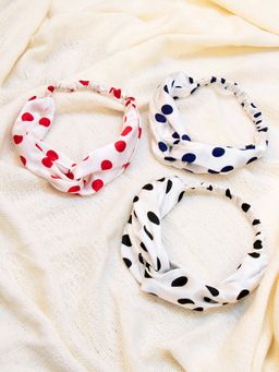 Arendelle - Red & Blue and Black Polka Dot Head Bands (Pack of 3)