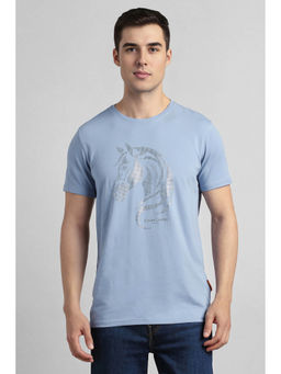 Simon Carter - Men Blue Graphic Print T-shirt