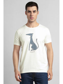 Simon Carter - Men Cream Graphic Print T-shirt