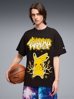 Puma - X Pokemon Mens Pikachu Printed Basketball T-Shirt Black