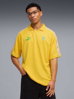 Puma - King Mens Relaxed Fit Fanpack Collar Jersey Brazil Yellow
