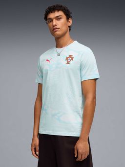 Puma - Portugal Ftblculture Mens Crew Neck Printed T-Shirt Blue
