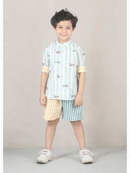 RATAN JAIPUR - Heli Cotton Shirt - Blue-Yellow
