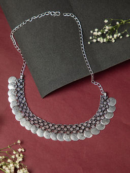 Niscka - Mystic Bloom Oxidized Silver Necklace