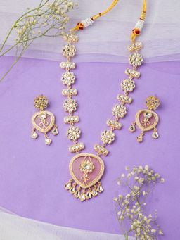 Niscka - 18K Gold Plated Stone Kundan Design Jewellery Set