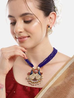 Gahan - Kundan Pearl Necklace with Earrings