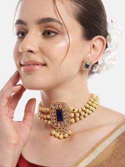 Gahan - Pendent Kundan Pearl Necklace with Earrings