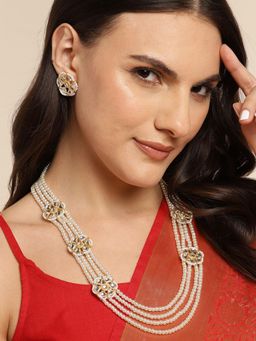 Gahan - Kundan Layer Pearl Necklace with Earrings