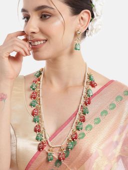 Gahan - Multi-Color Beads Pearl Necklace with Earrings