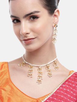 Gahan - Gold-Plated Drop Kundan Charming Jewellery Set