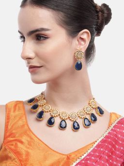 Gahan - Gold-Plated Kundan Necklace Jewellery Set