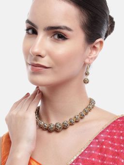 Gahan - Grey Premimd Beads Acrylic Balls Necklace with Earrings