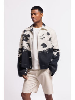 Rohit Bal - Printed Ivory Crop Jacket