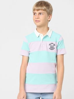 Jack & Jones Junior - Boys Lilac Colourblocked Polo T-shirt