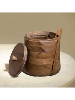 Ellementry - Frist Wooden Ice Bucket With Glass Insert