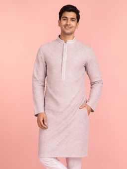 JBN Creation - Onion Pink Rayon Sequined Embroidered Kurta