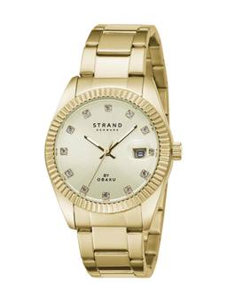 Strand by Obaku - Delmore Mini Cider S721LDGGSG Gold Dial Quartz Watch For Women