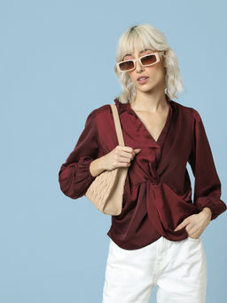 ONLY - Women Solid Maroon Shirt