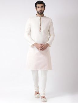 KISAH - Men Off White Kurta (Set of 2)