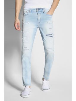 American Eagle - Men Blue Air Flex+ Patched Athletic Skinny Jeans