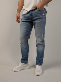 American Eagle - Men Blue Air Flex+ Distressed Slim Jeans