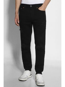 American Eagle - Men Black Air Flex+ Patched Ultrasoft Athletic Skinny Jeans