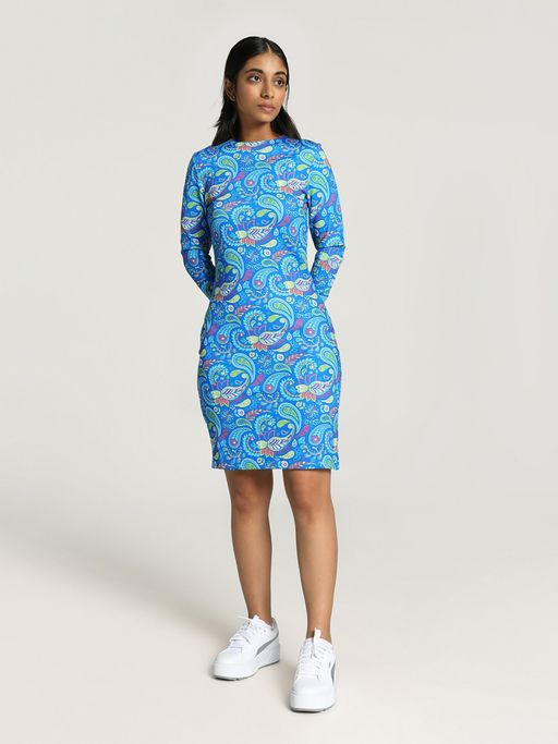 chinese dress ladies Puma x A$AP ROCKY Snakeskin Futbol Relaxed Women's Short Dress