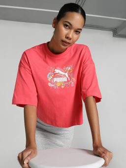 Puma - Classics Oversized Graphic Women Pink T-Shirt