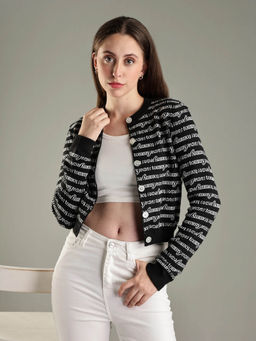 Tommy Hilfiger - Black Regular Fit Cotton Round Neck Cardigan