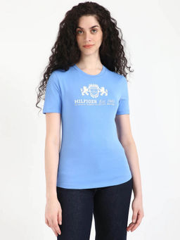 Tommy Hilfiger - Blue Logo Regular Fit Cotton T-Shirt