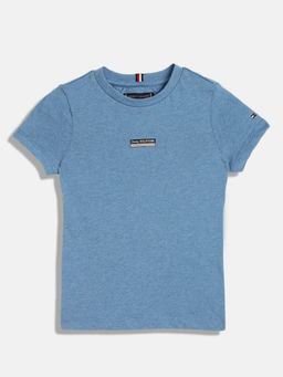 Tommy Hilfiger - Blue Boys Printed Regular Fit Cotton T-Shirt
