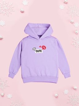 Nusyl - Purple Girl and Cute Text Printed Hoodie