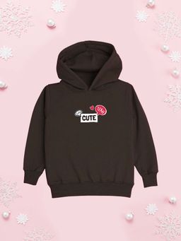 Nusyl - Brown Girl and Cute Text Printed Hoodie