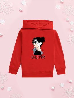 Nusyl - Girl Red Girl Printed Hoodie