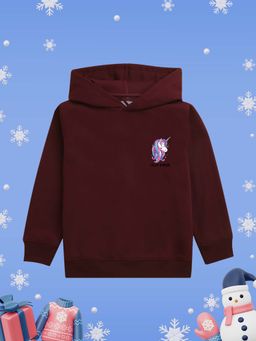 Nusyl - Girl Burgundy I Believe In Unicorns Solid Hoodie