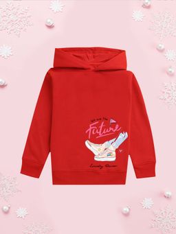 Nusyl - Girl Red We Are The Future Love Text Printed Hoodie