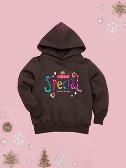 Nusyl - Girl Brown You Are Special Text Hoodie