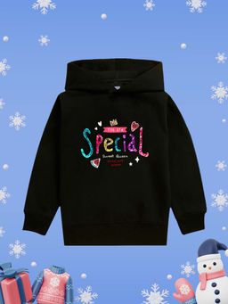 Nusyl - Girl Black You Are Special Text Hoodie