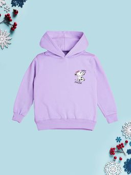 Nusyl - Girl Purple Cute Cat and Happy Smile Text Hoodie