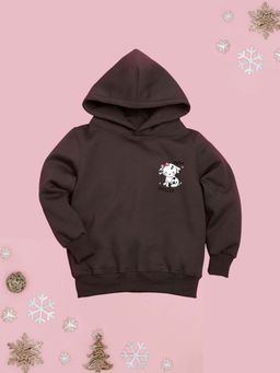 Nusyl - Girl Brown Cute Cat and Happy Smile Text Hoodie