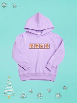 Nusyl - Girl Purple Hey Cutie Text Printed Hoodie