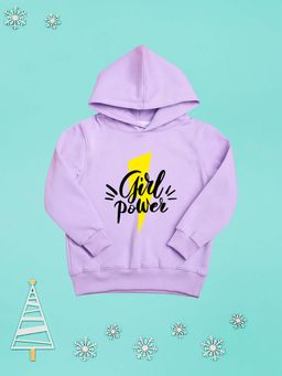 Nusyl - Girl Purple Girl Power Printed Hoodie