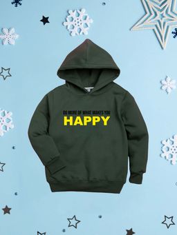 Nusyl - Girl Olive Do More Of What Makes You Happy Printed Hoodie