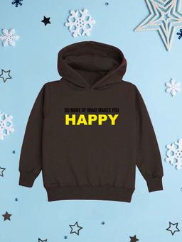 Nusyl - Girl Brown Do More Of What Makes You Happy Printed Hoodie
