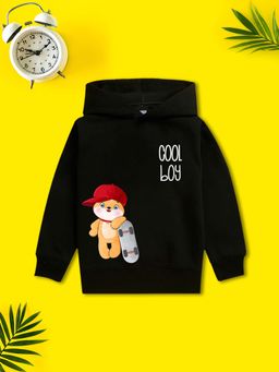 Nusyl - Boy Black Cool Boy Printed Hoodie