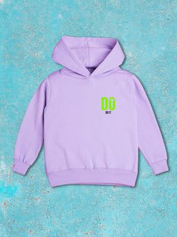Nusyl - Boy Purple Do It Text Solid Hoodie