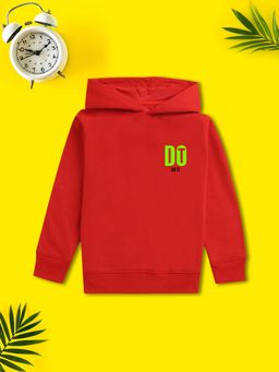 Nusyl - Boy Red Do It Text Solid Hoodie