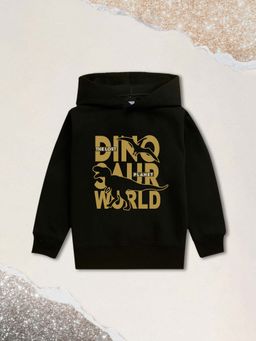 Nusyl - Boy Black Dinosaur Printed Hoodie