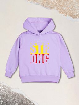 Nusyl - Boy Purple Stay Strong Text Printed Hoodie