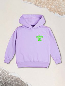 Nusyl - Boy Purple Champions 01 Text Solid Hoodie